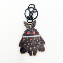 Load image into Gallery viewer, Wooden Mothman Keychain
